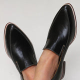 Zofia™ | Black Patchwork Slip-On Moccasin