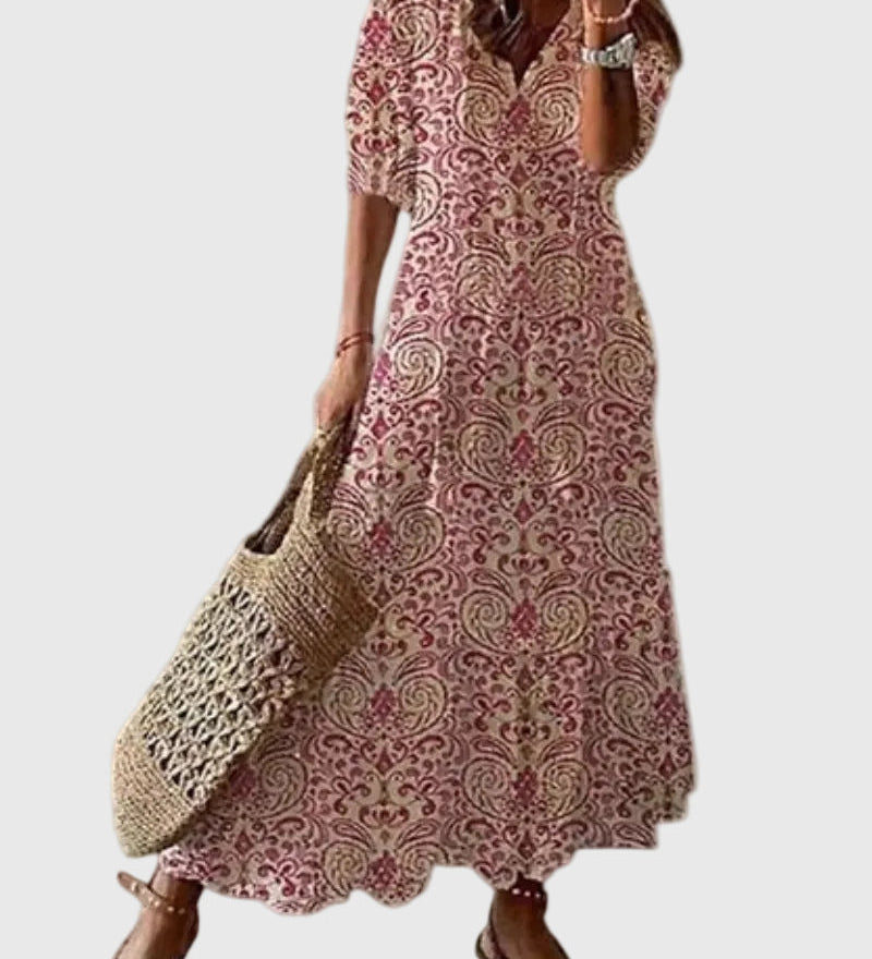 Amalia | Retro Bohemian Summer Maxi Dress