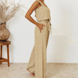 Megan - Chic Minimalist Top with Flared Pants Ensemble