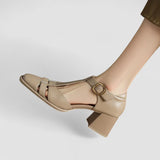 Scarlett – T-Strap Block Heels with Orthopedic Support