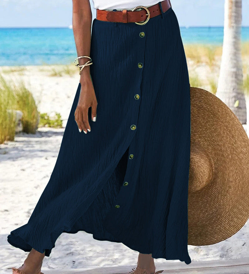 Syndy - Flowing Button-Up Skirt