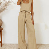 Megan - Chic Minimalist Top with Flared Pants Ensemble