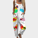 Cozy Patterned Overalls
