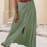 Syndy - Flowing Button-Up Skirt