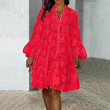 Lydia - Lace-Trimmed Eyelet Dress