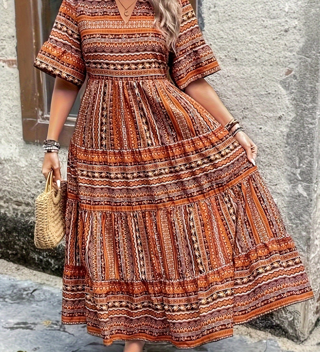 Joraine - Flowing Ethnic-Inspired Dress