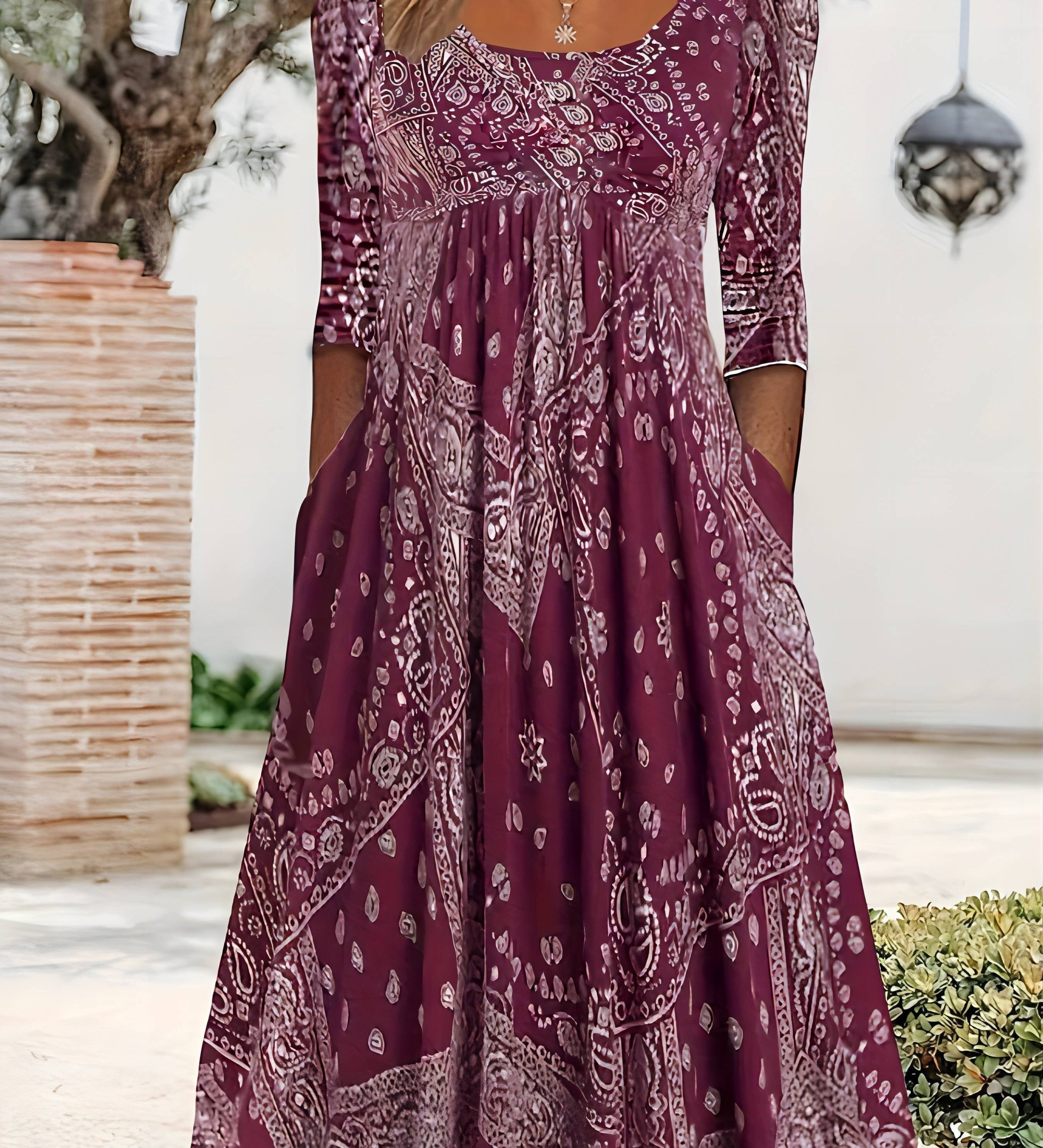ELOWEN | Relaxed Long Sleeve Midi Dress