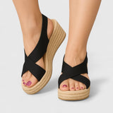 Bellany - Crisscross Wedge Sandals