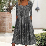 ELOWEN | Relaxed Long Sleeve Midi Dress