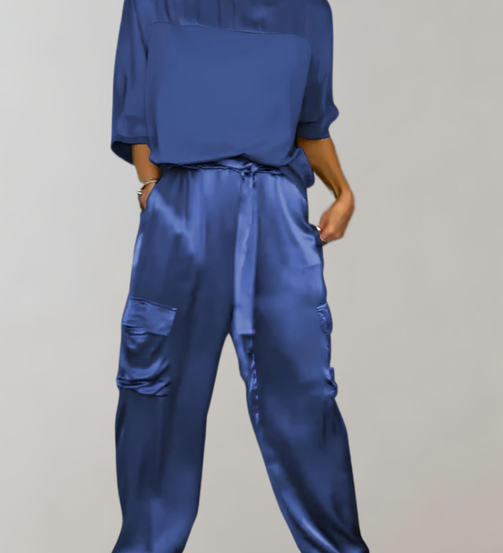 Finley - Luxe Silk Cargo Lounge Ensemble