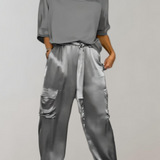 Finley - Luxe Silk Cargo Lounge Ensemble