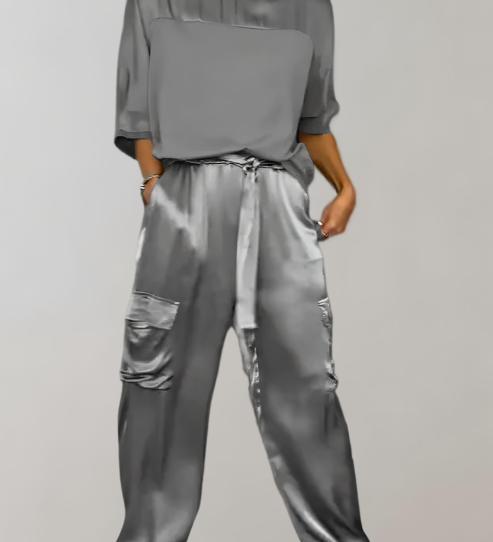 Finley - Luxe Silk Cargo Lounge Ensemble