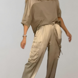 Finley - Luxe Silk Cargo Lounge Ensemble