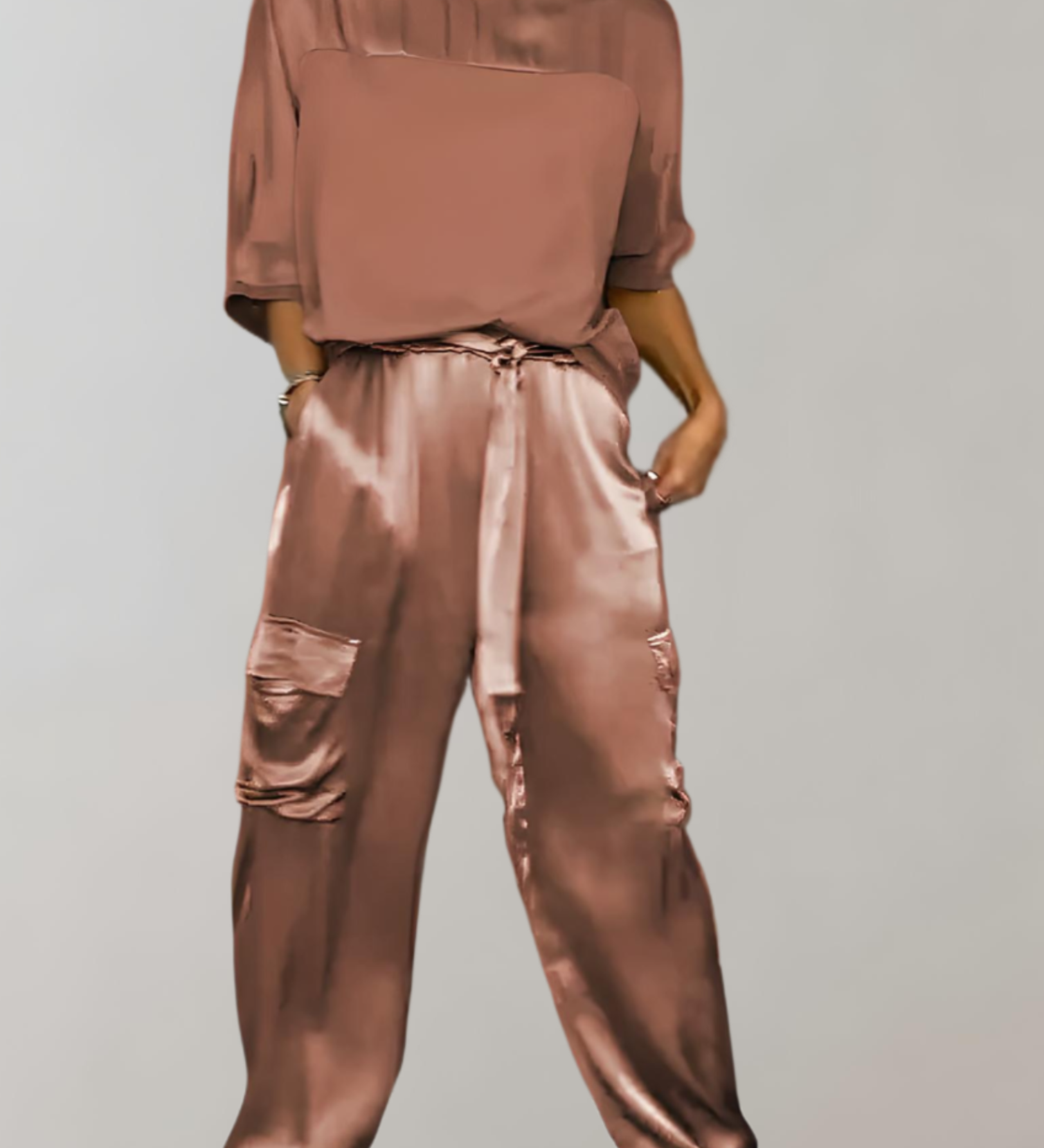Finley - Luxe Silk Cargo Lounge Ensemble