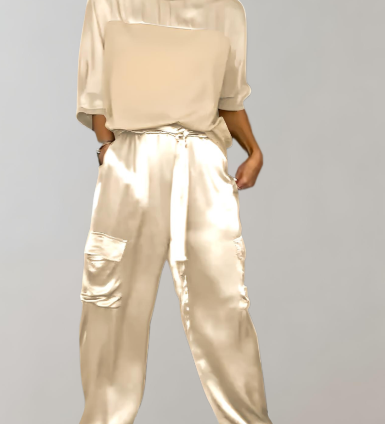 Finley - Luxe Silk Cargo Lounge Ensemble