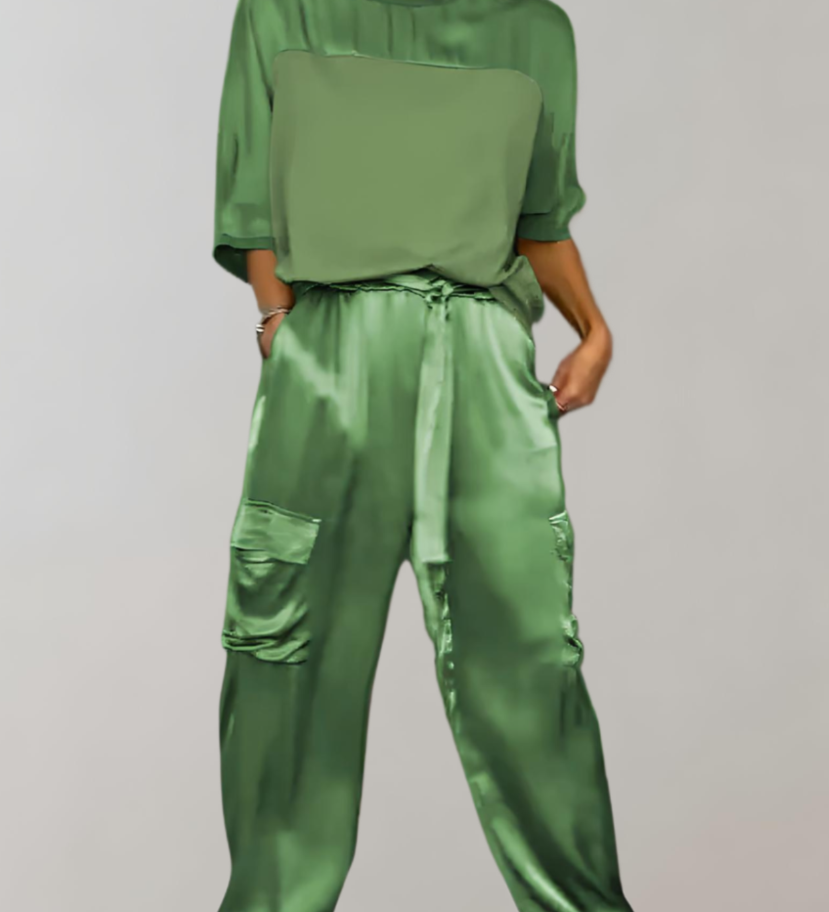 Finley - Luxe Silk Cargo Lounge Ensemble