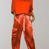 Finley - Luxe Silk Cargo Lounge Ensemble