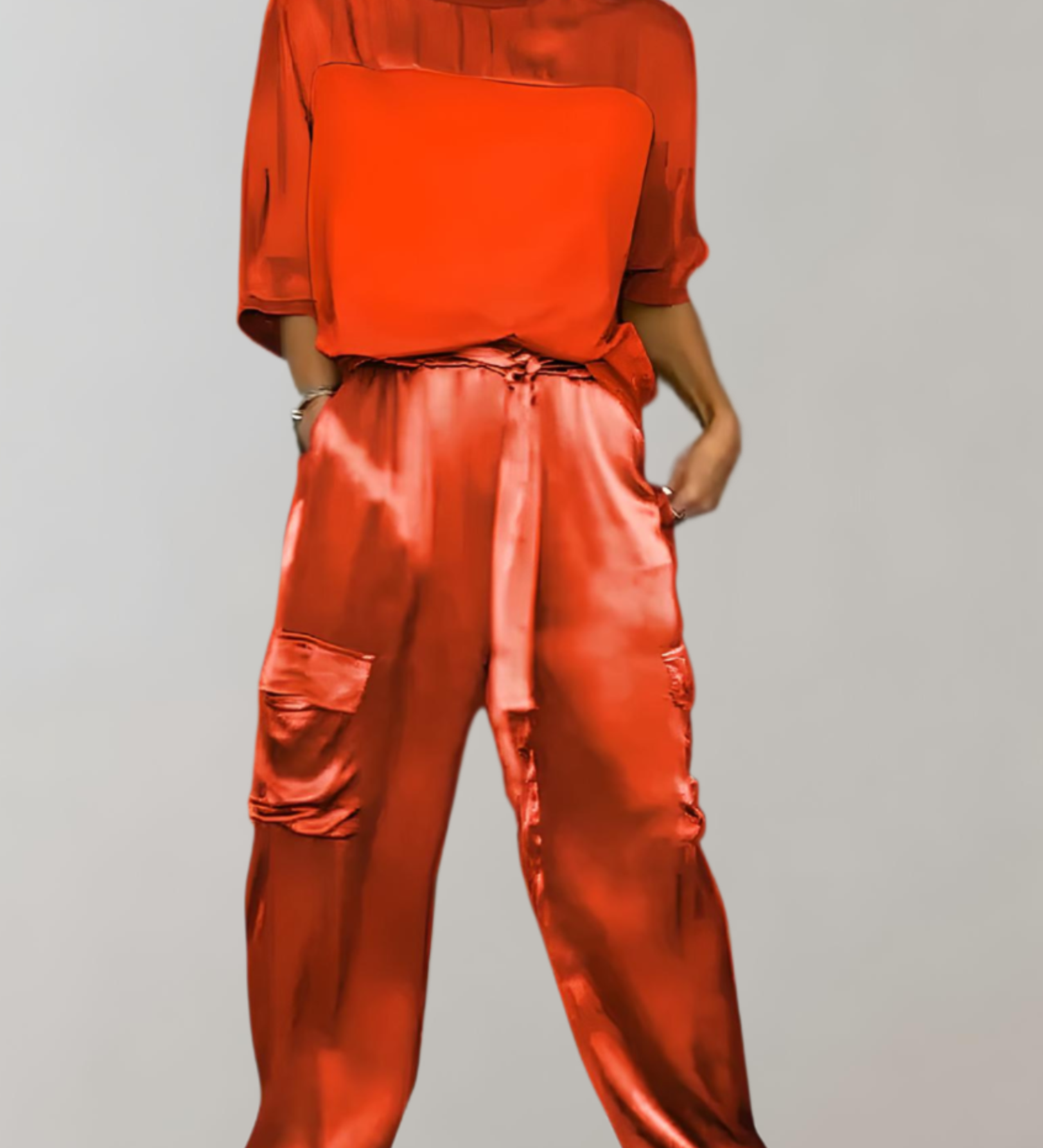 Finley - Luxe Silk Cargo Lounge Ensemble