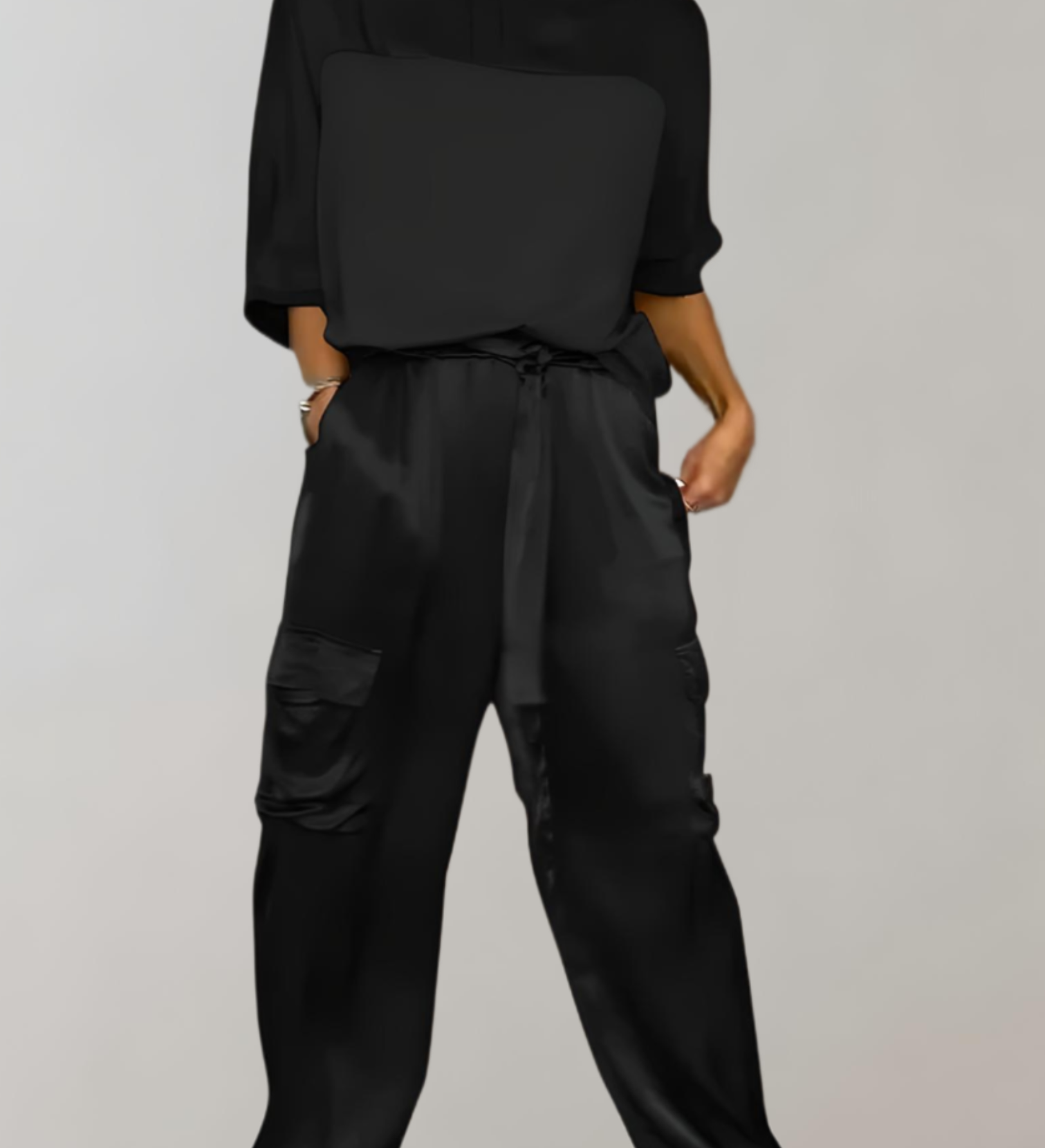 Finley - Luxe Silk Cargo Lounge Ensemble