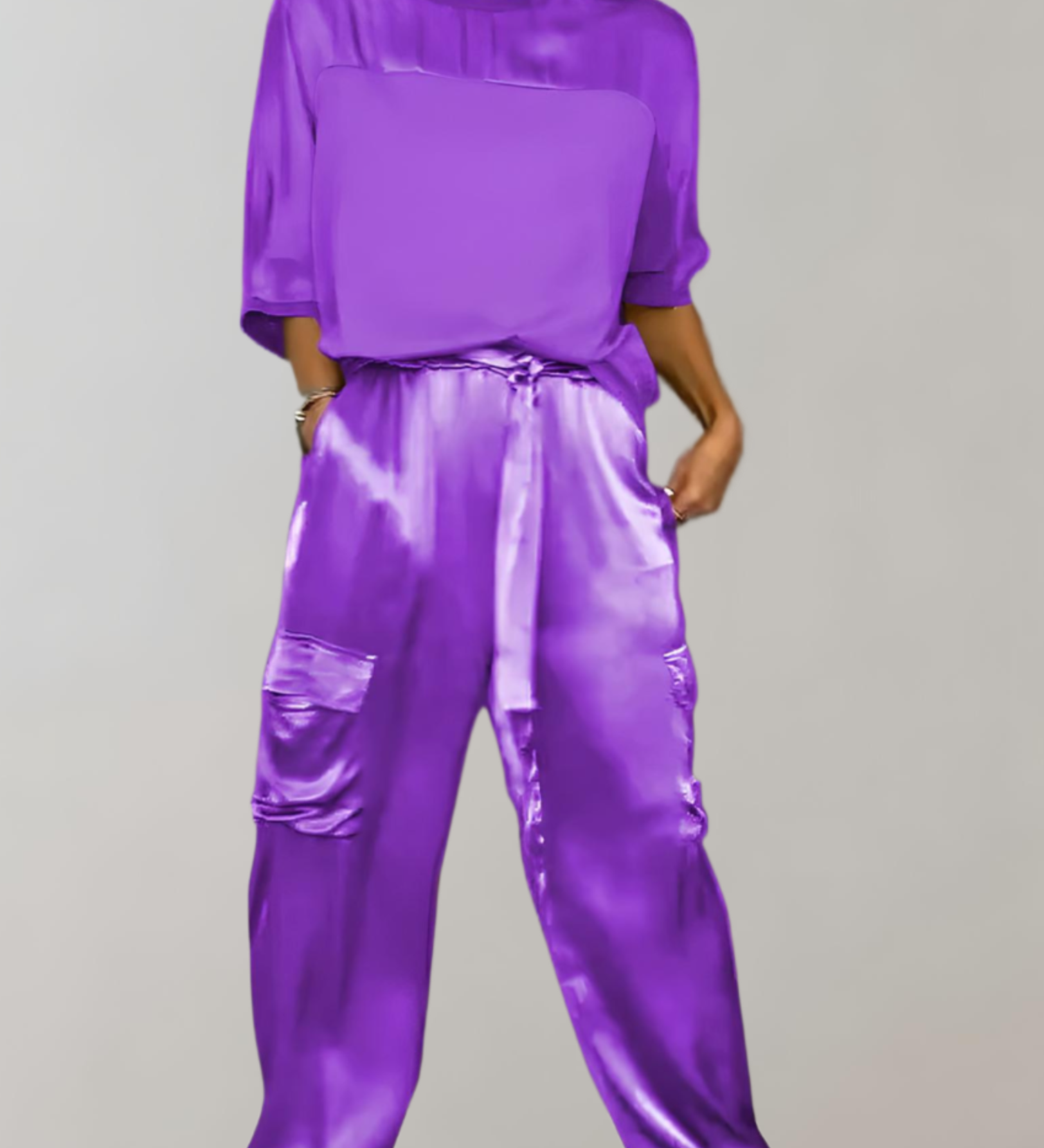 Finley - Luxe Silk Cargo Lounge Ensemble