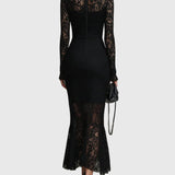 Monica | Graceful Flared Lace Maxi Gown