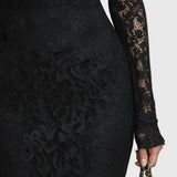 Monica | Graceful Flared Lace Maxi Gown