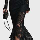 Monica | Graceful Flared Lace Maxi Gown