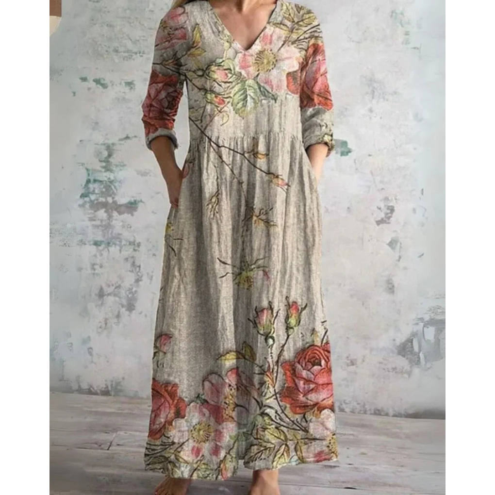 Eleanor | Retro Floral Maxi Dress