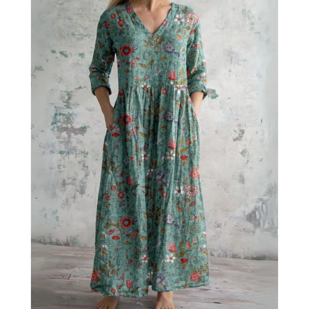 Eleanor | Retro Floral Maxi Dress