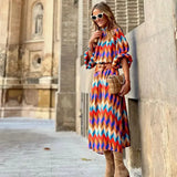 Cassandra - Bold Geometric Print Dress