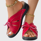 Darcy - Stylish Ribbon-Embellished Slip-On Sandals
