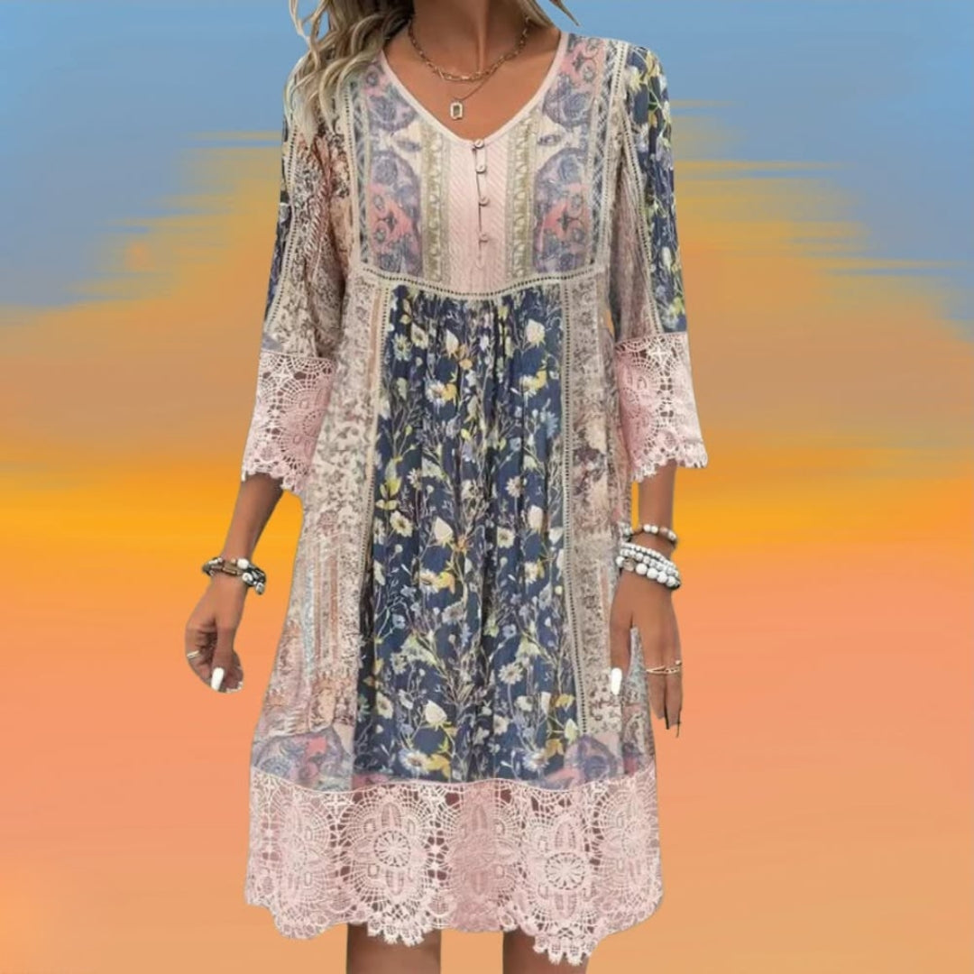 NAYA | Fluid Midi Dress in Boho Luxe Style