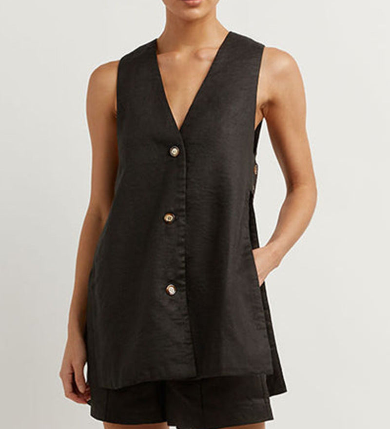 Fiona - Sleeveless Button-Up Ensemble