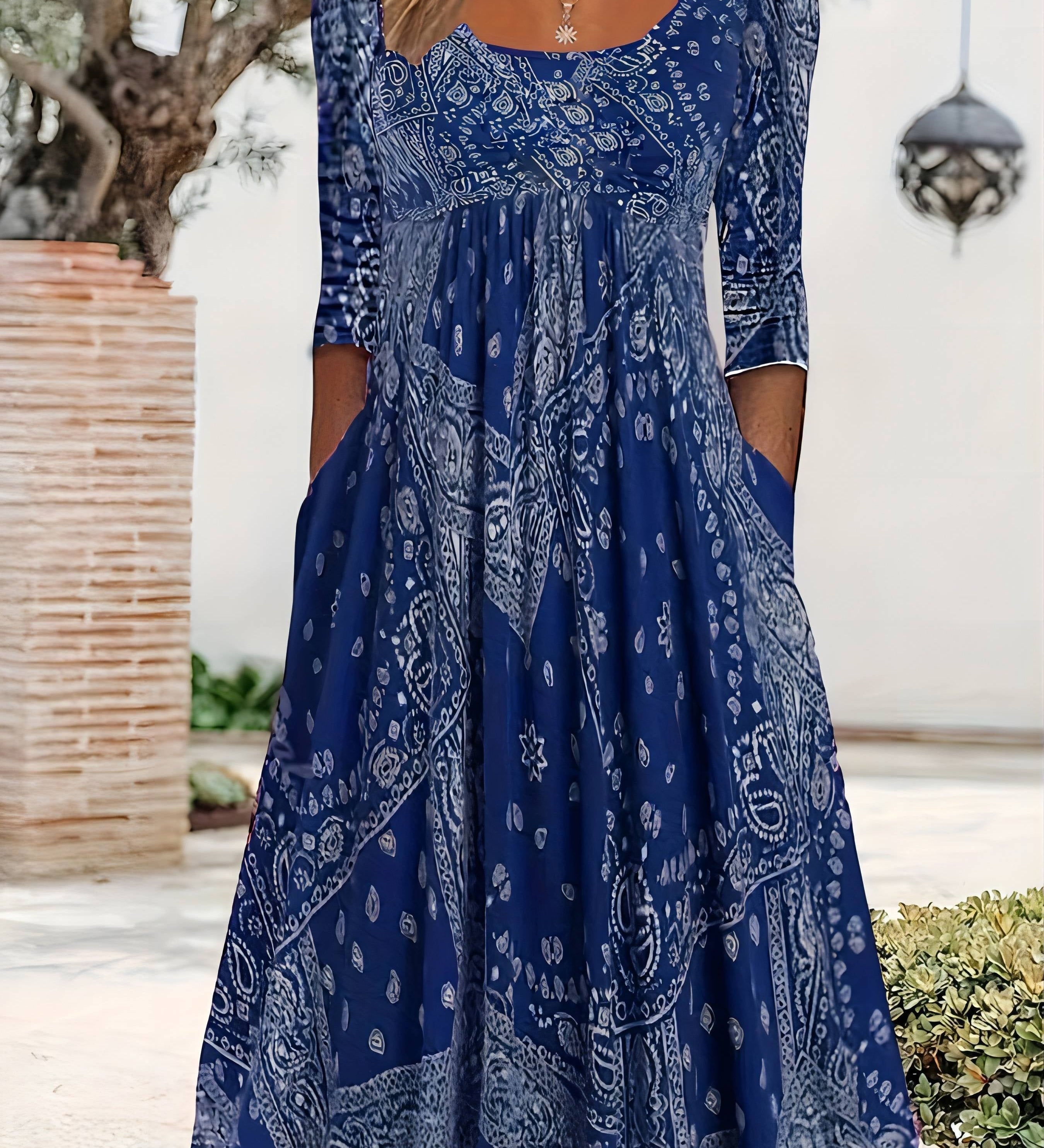 ELOWEN | Relaxed Long Sleeve Midi Dress