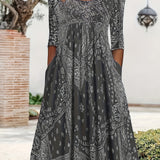 ELOWEN | Relaxed Long Sleeve Midi Dress