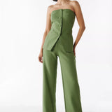 BRIA - Sleeveless Two-Piece Button-Up Set