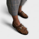 Fleur™ | Brown Round-Toe Slip-On Loafers