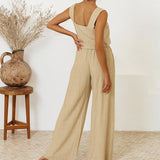 Megan - Chic Minimalist Top with Flared Pants Ensemble
