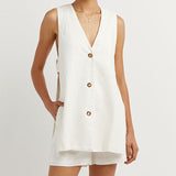 Fiona - Sleeveless Button-Up Ensemble