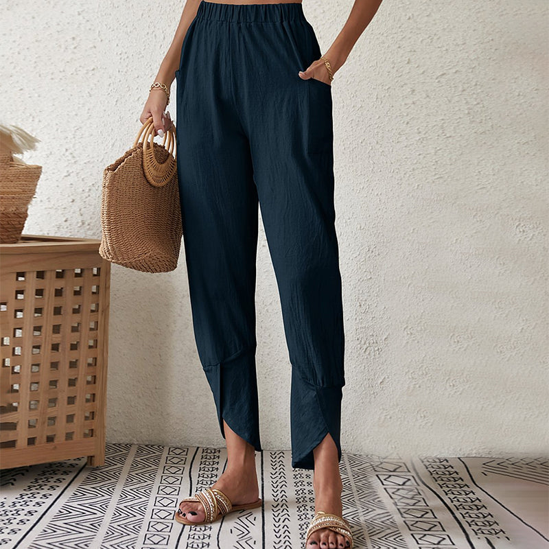 Essari - High Slit Hem Trousers