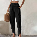 Essari - High Slit Hem Trousers